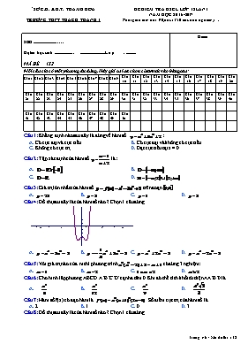 Đề kiểm tra KSCL lớp 12 lần I